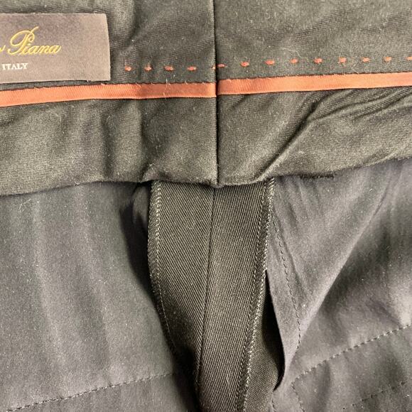 LORO PIANA Size 2 Black Virgin Wool Paper Pleated Wide Leg Dress Pants - Picture 8 of 8